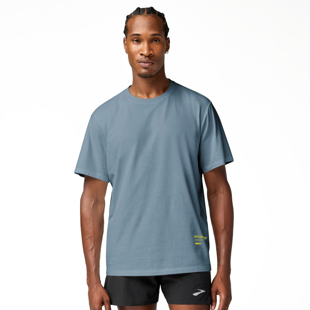 Brooks Graphic Short Sleeve Bekleidung Herren blue